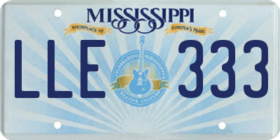 MS license plate LLE333