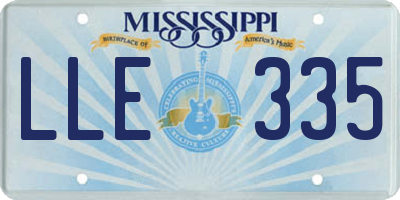 MS license plate LLE335
