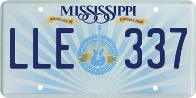 MS license plate LLE337
