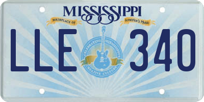 MS license plate LLE340