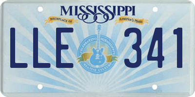 MS license plate LLE341