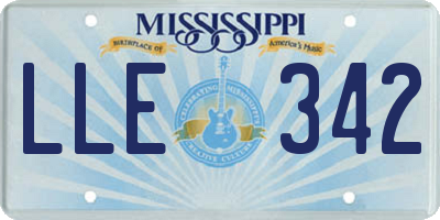 MS license plate LLE342