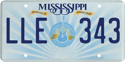 MS license plate LLE343