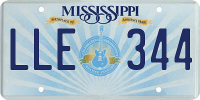 MS license plate LLE344