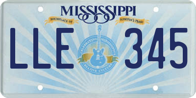 MS license plate LLE345