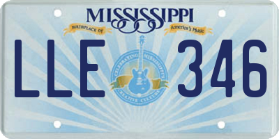 MS license plate LLE346