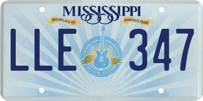 MS license plate LLE347