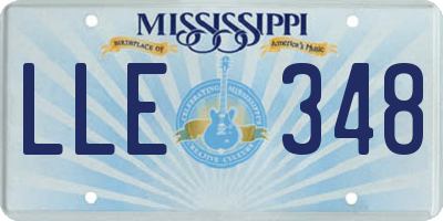 MS license plate LLE348