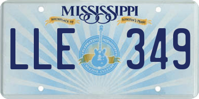 MS license plate LLE349