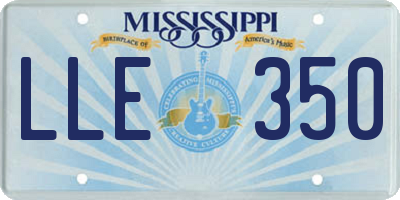 MS license plate LLE350