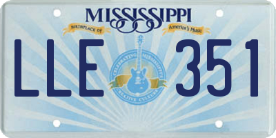 MS license plate LLE351
