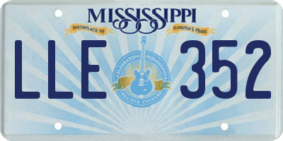 MS license plate LLE352