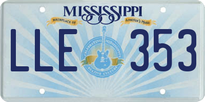 MS license plate LLE353