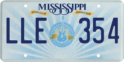 MS license plate LLE354