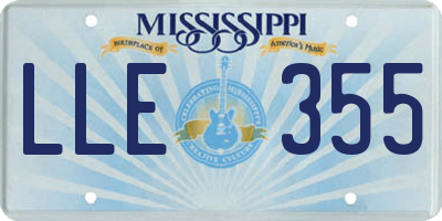 MS license plate LLE355