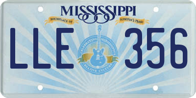 MS license plate LLE356