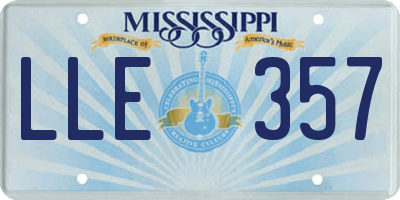 MS license plate LLE357