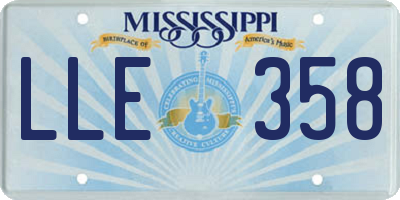 MS license plate LLE358