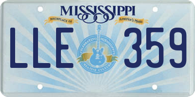 MS license plate LLE359