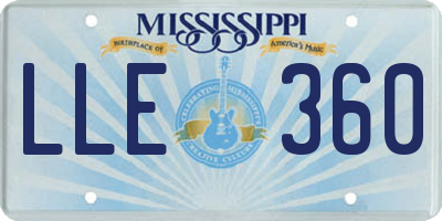 MS license plate LLE360
