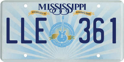 MS license plate LLE361
