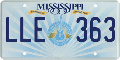 MS license plate LLE363
