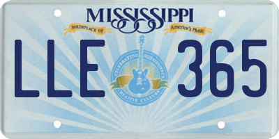 MS license plate LLE365