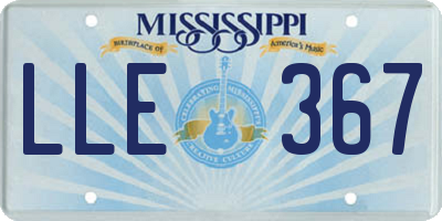 MS license plate LLE367