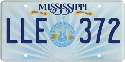 MS license plate LLE372