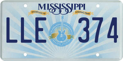 MS license plate LLE374