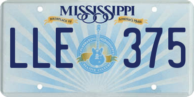 MS license plate LLE375