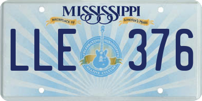 MS license plate LLE376