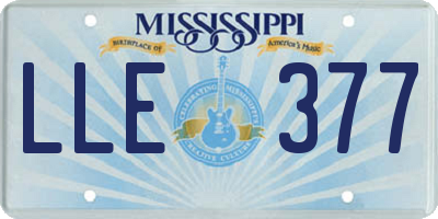 MS license plate LLE377