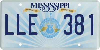 MS license plate LLE381