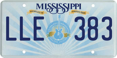 MS license plate LLE383