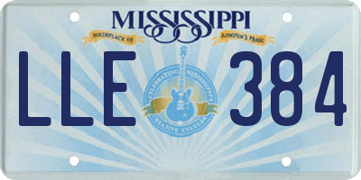 MS license plate LLE384