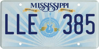MS license plate LLE385