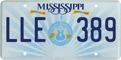 MS license plate LLE389