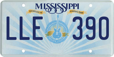 MS license plate LLE390