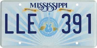 MS license plate LLE391