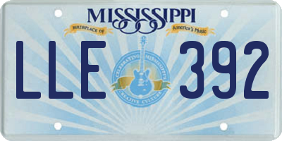 MS license plate LLE392