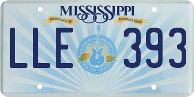 MS license plate LLE393