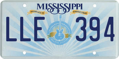 MS license plate LLE394