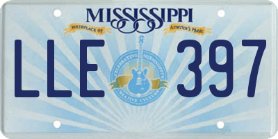 MS license plate LLE397