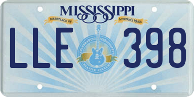 MS license plate LLE398