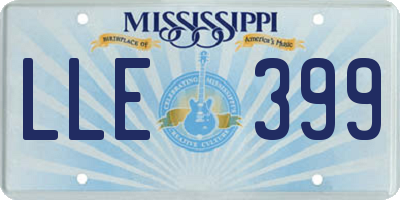 MS license plate LLE399