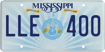 MS license plate LLE400