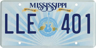 MS license plate LLE401