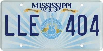 MS license plate LLE404