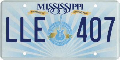 MS license plate LLE407